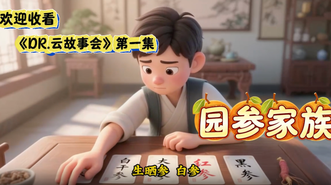 《DR.云故事会》首集开播：动画科普“园参家族” 教您分清五种人参炮制品_fororder_a70890b7-8cc4-4537-9bce-dee9e435610d
