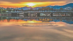 南平政和县：水润山城霞满天