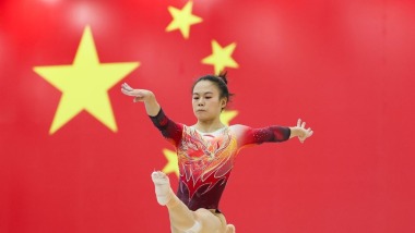 中国体操女队在京进行亚运会、世锦赛实战测验
