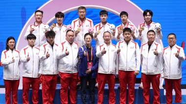 十五运会乒乓球——男子团体金牌赛：北京队夺冠