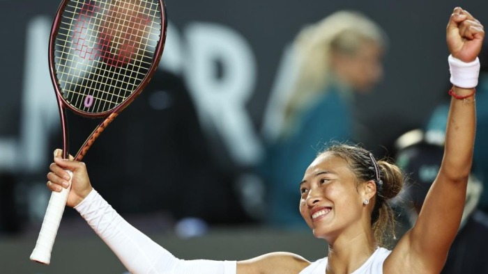网球WTA1000罗马站：郑钦文晋级半决赛