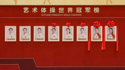 中国蹦床队、艺术体操队世界冠军登榜仪式举行