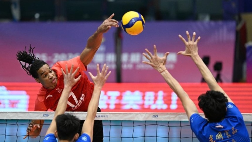 男排超级联赛半决赛：天津食品集团胜上海光明