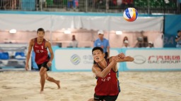 十五运沙滩排球——江苏队组合吴佳欣/周朝威夺冠