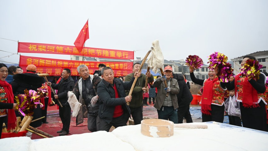 信阳市新县：舂锤声响 “年味”飘香