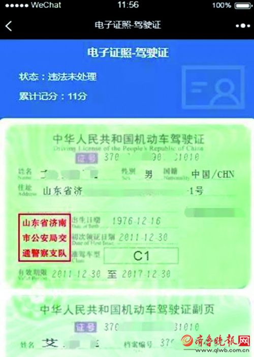 电子驾照来了 目前在潍坊、日照、聊城三市试点