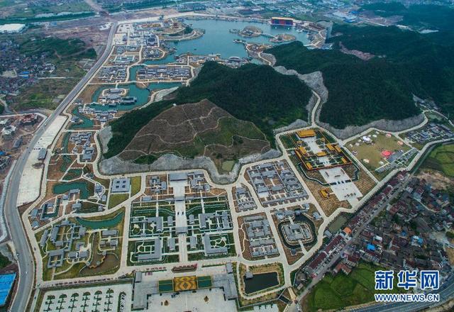 航拍浙江耗资300亿建“圆明新园”首期