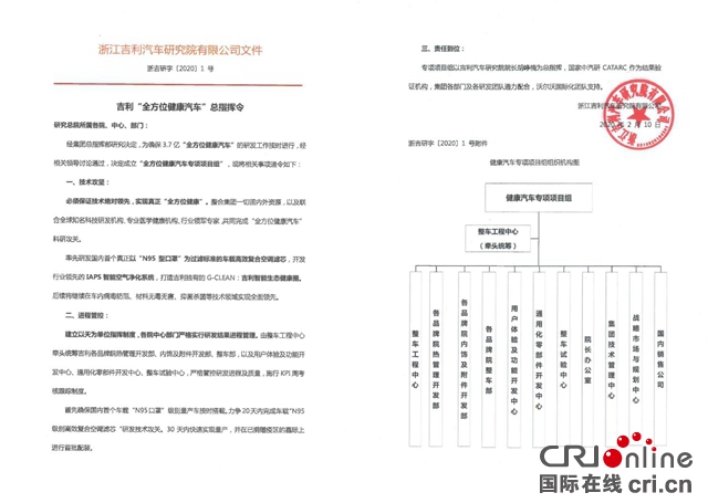 汽车频道【供稿】【资讯】吉利研发2020年1号文件  全面启动“全方位健康汽车”项目