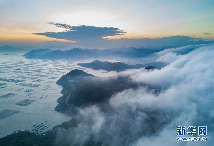 福建霞浦：落日渔归