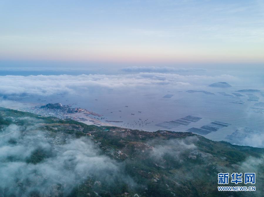 福建霞浦：落日渔归