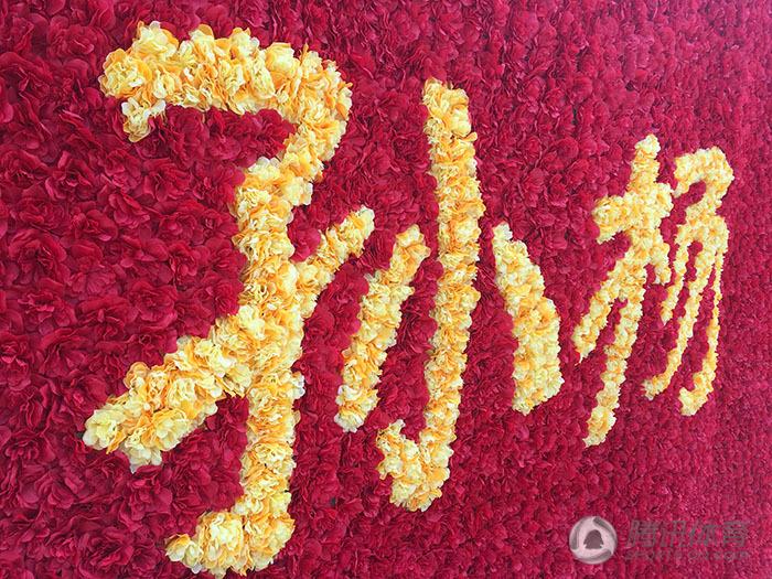 高清：粉丝应援再出新招 孙杨获花墙+海报助威