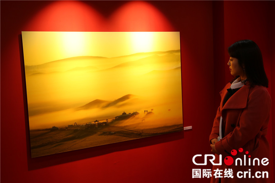 图片默认标题_fororder_图四、２０１９欢乐春节－中韩旅游摄影展１８日在韩国首尔开幕，一名摄影爱好者参观展览。