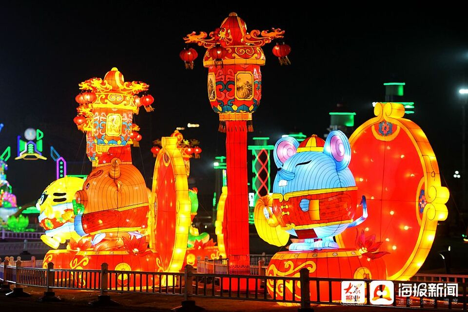 山东青岛西海岸新区点亮花灯迎新春