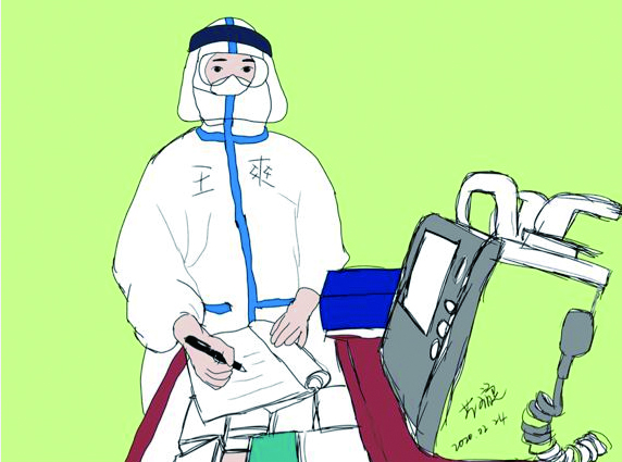 长春“小花”手绘漫画墙成雷神山医院“网红地”