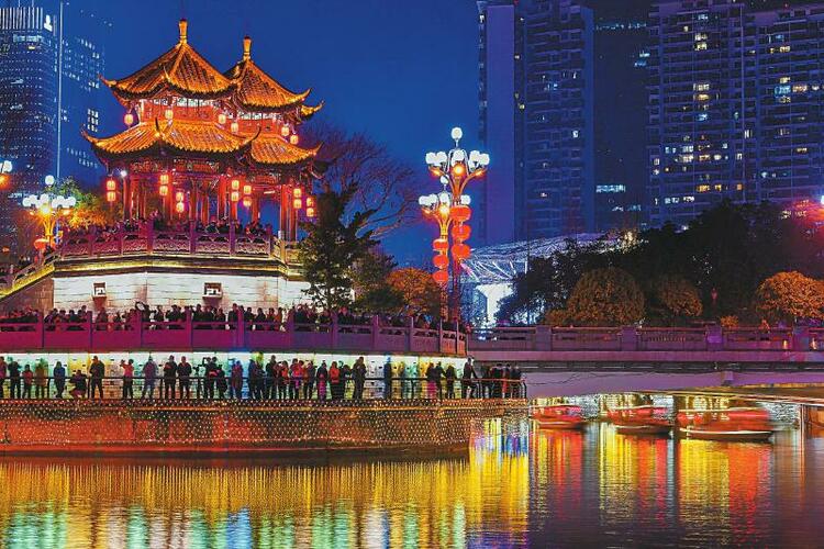（转载）“点亮锦江” 现公园城市美景
