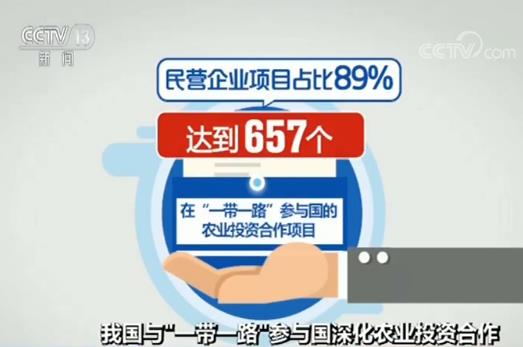 我国与“一带一路”参与国农业投资合作项目657个 存量超94亿美元