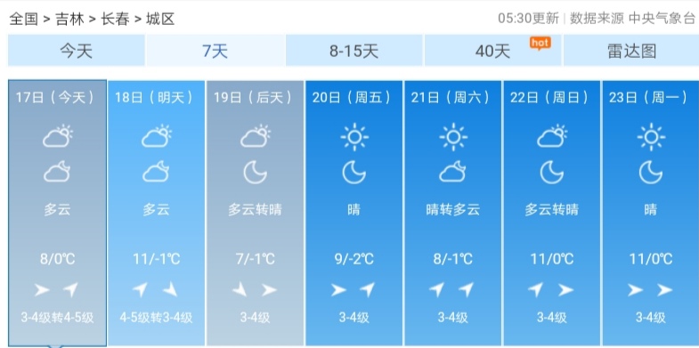 未来3天吉林省“雨+雪 ”气温最高可达11摄氏度