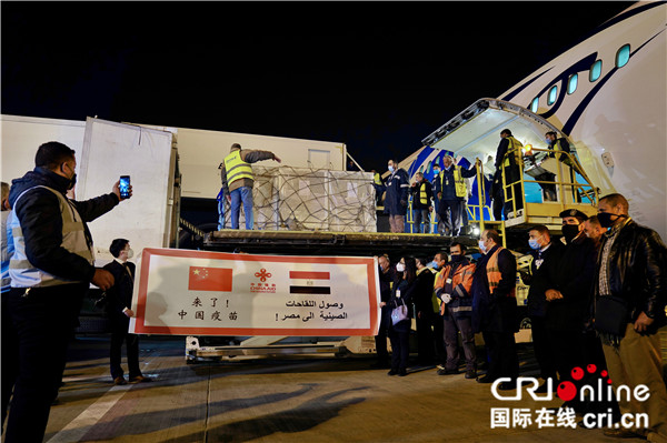 中国援助埃及首批新冠疫苗运抵开罗_fororder_3