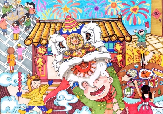 江苏年味优秀年画作品《我心中的年》_fororder_13