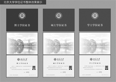 北大清华将启用自主设计学位证书