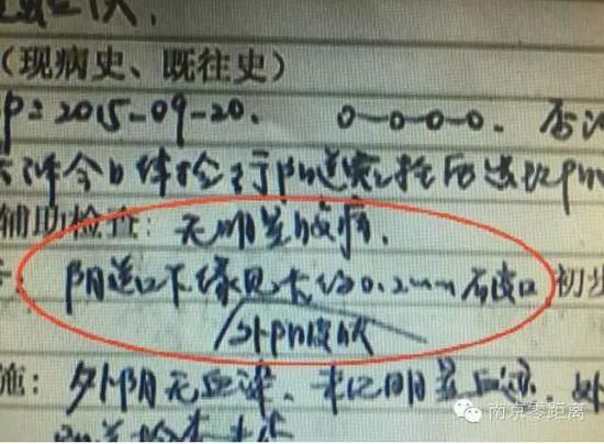 24岁未婚女单位体检中遭"破处" 体检单显示已婚