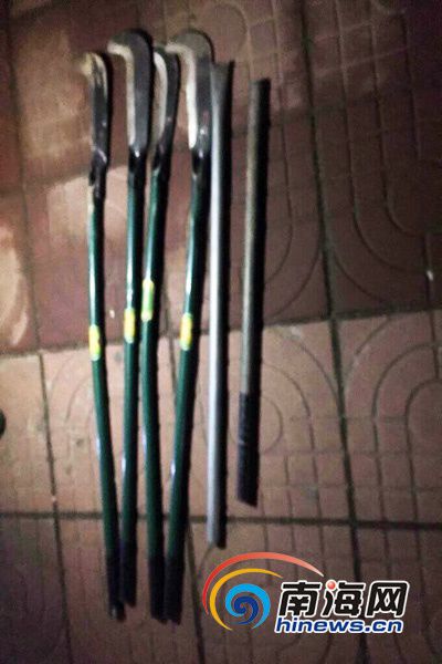 海口20多人持械打架 现场搜出4把砍刀(图)