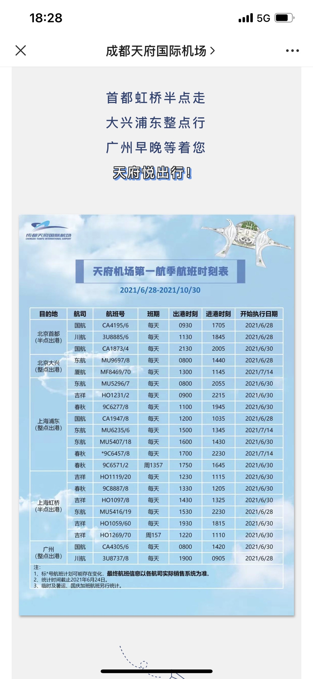 （转载）“神鸟”可飞哪？天府机场本航季最全航班信息来了