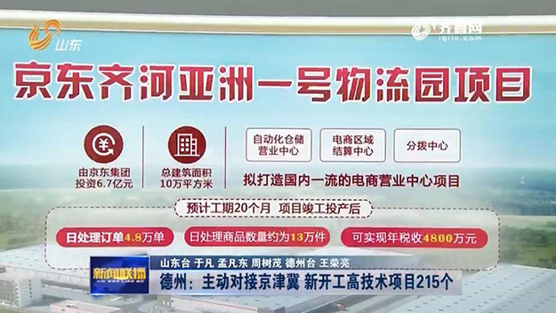主动对接京津冀 德州新开工高技术项目215个
