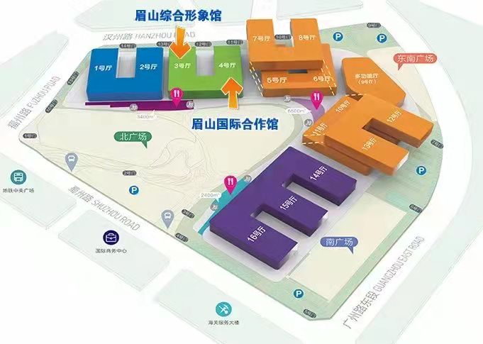 眉山“双馆”亮相西博会 全方位展示眉山形象和成绩_fororder_眉山馆布局图  供图  眉山市委宣传部
