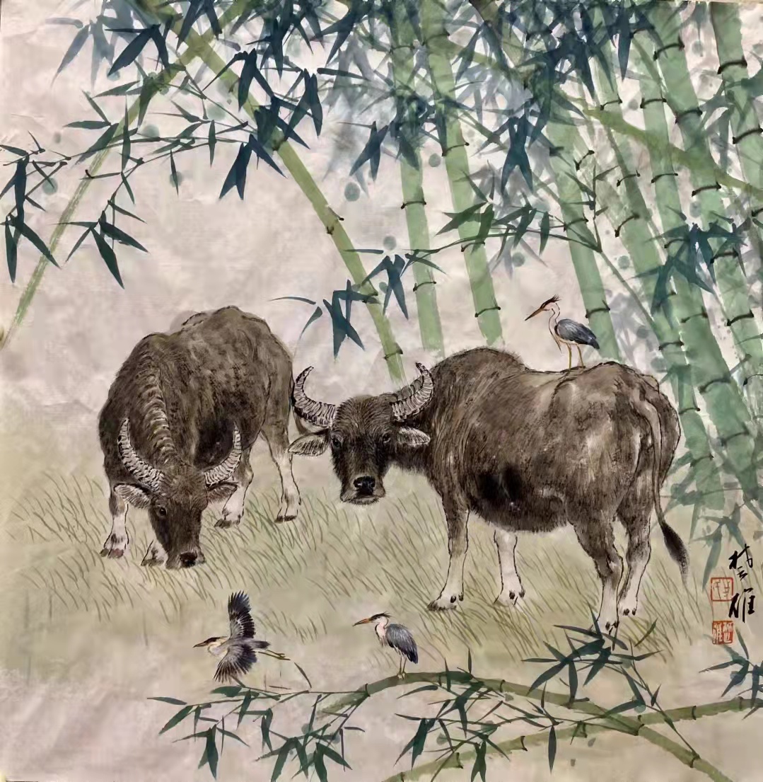 竹乡春晓贺双节！花鸟画大师方楚雄再创新作