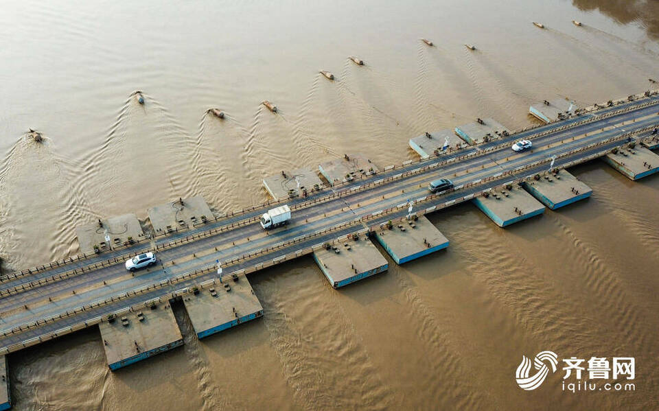 山东黄河防汛形势趋于稳定 泺口浮桥等黄河济南段16座浮桥恢复通行