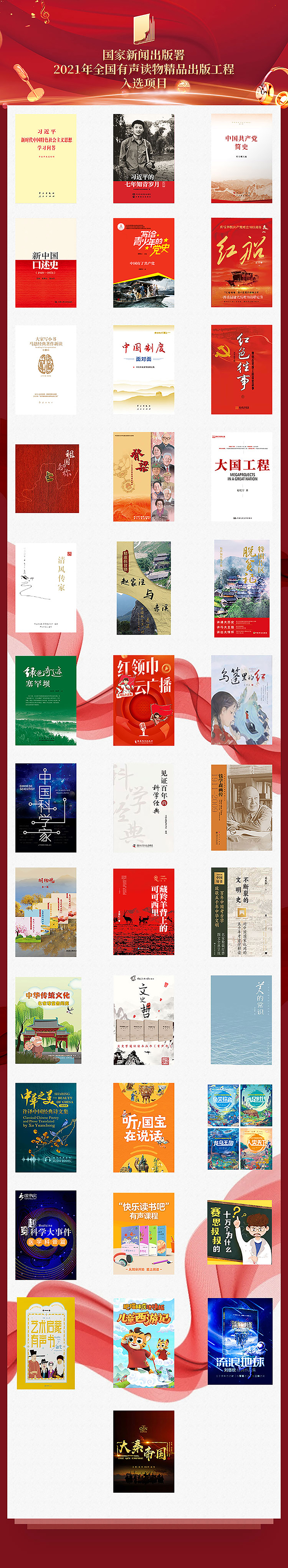 37部有声读物入选国家新闻出版署“2021年全国有声读物精品出版工程”