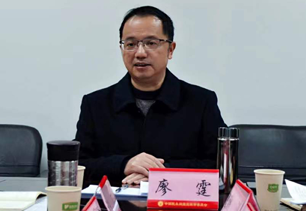 严肃换届纪律 加强换届风气监督  ——民盟宜宾市委召开新任市政协委员专题谈心谈话会_fororder_图二：廖霆在会上讲话。--刘厚玲--摄