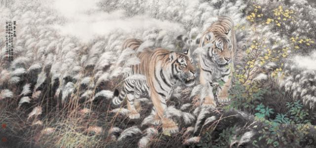 冯大中画虎最初是以严谨典雅、工而不匠的画风为画界所熟知。