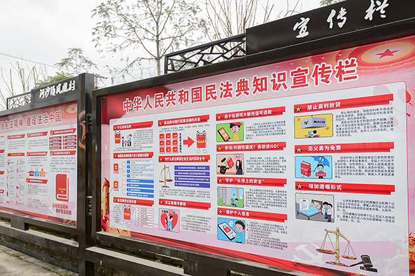 新春走基层|打造农文旅为一体的北纬30°亲子乐园 助推乡村振兴发展_fororder_11凤凰村宣传栏
