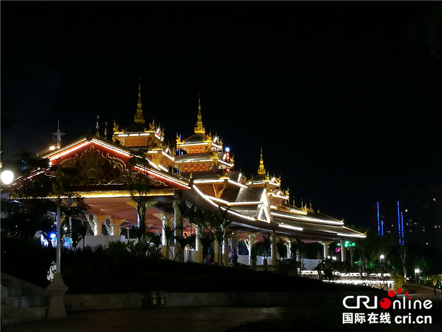 图片默认标题_fororder_夜色下的西双版纳景洪市一建筑（台林珍拍摄）_副本