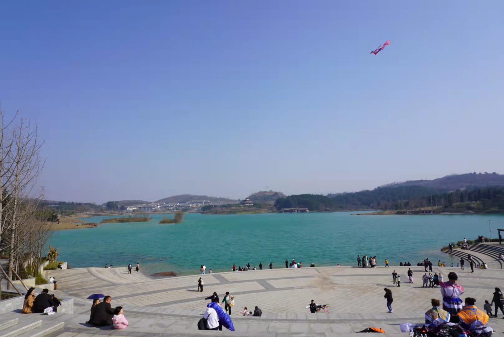 春天“上线” 毕节金海湖湿地公园游人如织