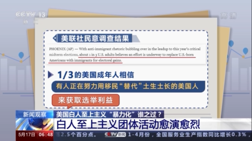 布法罗市枪击案震惊全美 美国白人至上主义“暴力化”谁之过？