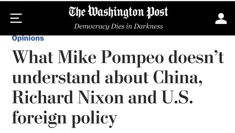 南海观察 | 美国想在南海拉群架，东南亚国家谁会递上“投名状”？_fororder_图5  理查德·哈斯撰文批评蓬佩奥反华演讲（来源：华盛顿邮报）