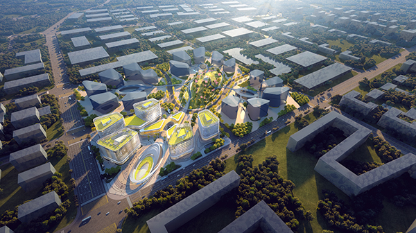 成都东部新区2022年第四批次24个高能项目开工_fororder_航空总部-整体鸟瞰-供图-东部新区党群工作部