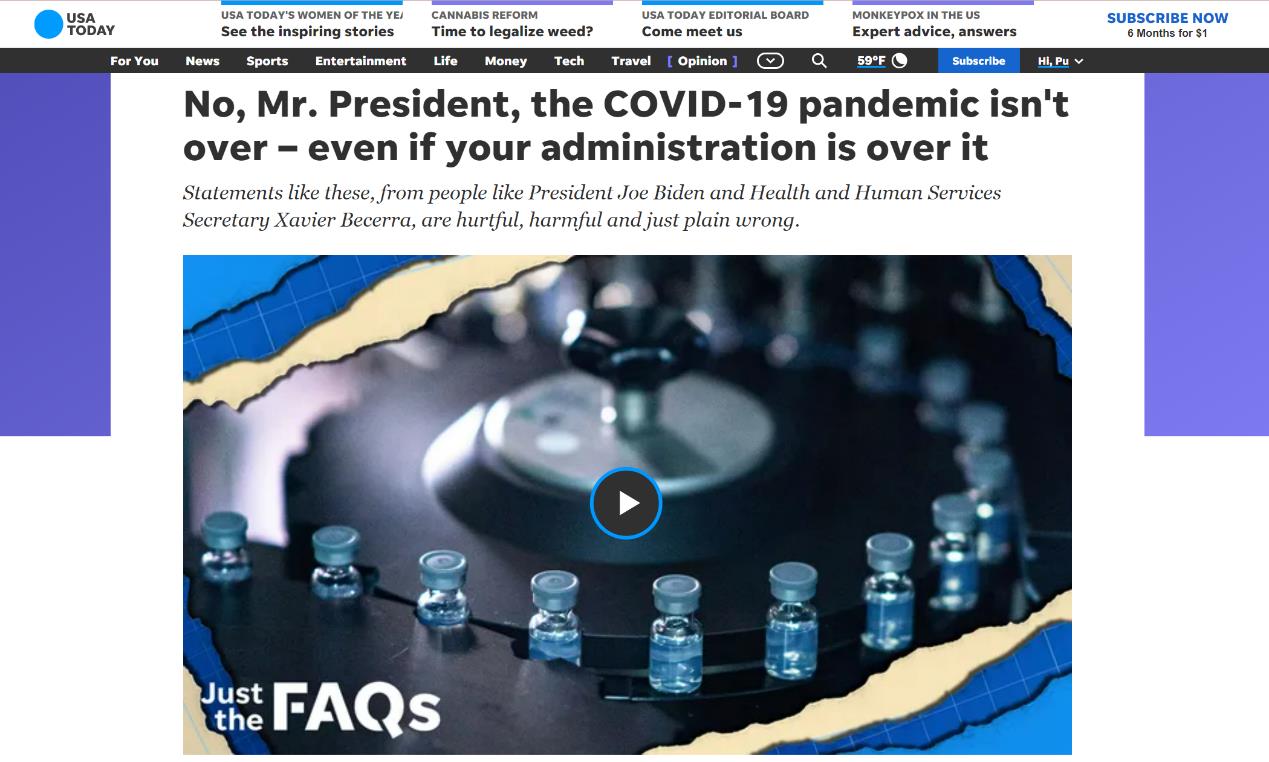 拜登宣布美国新冠疫情已结束 外媒：离谱！_fororder_1