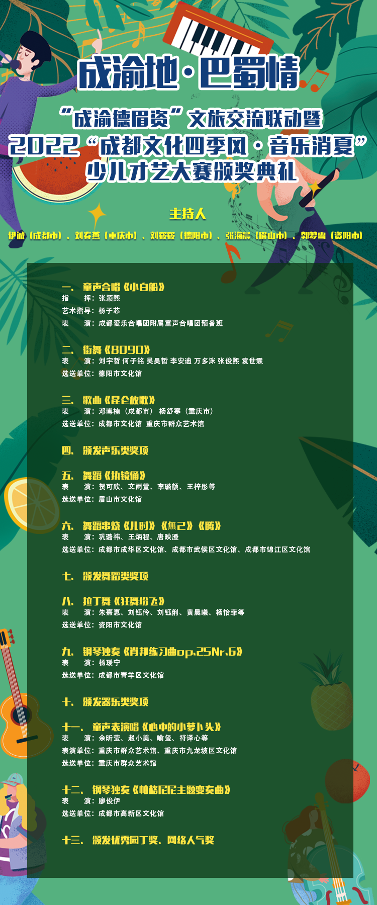 （转载）“音乐消夏”颁奖典礼播出 “蓉城艺夏—全民艺术普及月”收官