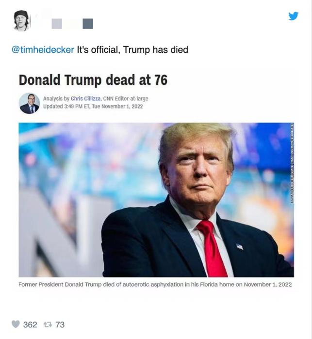 “特朗普死了”冲上热搜，推特恐掀选举假信息热潮？