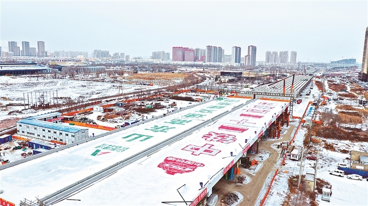 哈尔滨化工路桥梁顶升完成