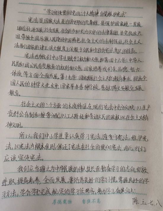 沂南经济开发区实验学校举行宪法宣传周活动