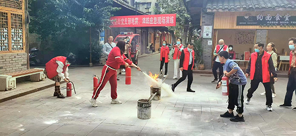 眉山洪雅：基层治理显成效_fororder_洪雅一党支部地震、消防应急演练现场-供图-洪雅县委宣传部