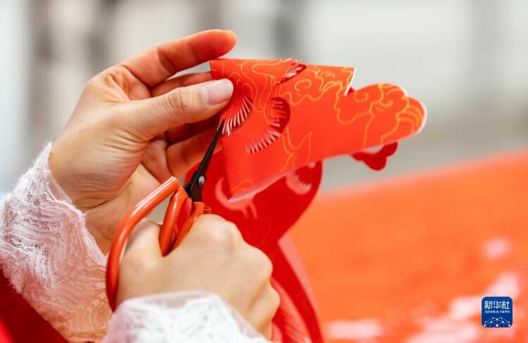 贵州黔西：剪纸迎新年 非遗续传承