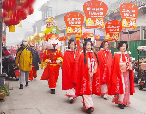 104.47万人次、4.02亿元！春节假期成都新津文旅市场复苏明显_fororder_花桥街道新春巡游-供图-新津区委宣传部