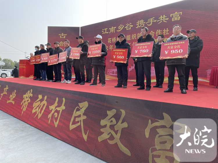 新春走基层｜芜湖市湾沚区：党组织领办合作社为全体持股村民分红