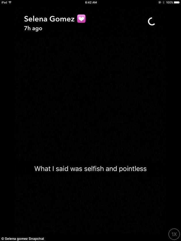 赛琳娜向前男友比伯道歉：我所说的话很自私